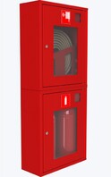 Шкаф ШПК-320 встроенный или навесной красный или белый для пожарного крана и 2 огнетушителя до 10 кг